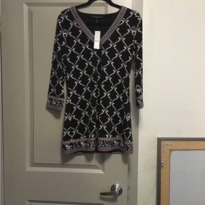 White House Black Market Black and White  Tunic